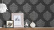Carta da parati in tessuto non tessuto Alpha Architects Ornamenti di carta Metallic Black 804