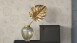 Carta da parati in tessuto non tessuto Alpha Architects Carta stile country lascia beige metallico 712