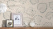 Carta da parati in tessuto non tessuto Alpha Architects Carta stile country lascia beige blu metallizzato 713