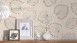 Carta da parati in tessuto non tessuto Alpha Architects Carta stile country lascia beige rosso metallizzato 714