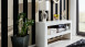 Carta da parati in vinile floccato Castello Architects Carta nera metallizzata 814