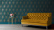 Carta da parati in vinile Assolutamente Chic Architetti Carta Carta Retro Pavone Piume Blu Giallo Metallico 712