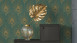 Carta da parati in vinile Absolutely Chic Architects Carta Retro Peacock Feathers Metallic Green Brown 714