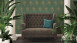 Carta da parati in vinile Absolutely Chic Architects Carta Retro Peacock Feathers Metallic Green Brown 714