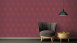 Carta da parati in vinile Assolutamente Chic Architetti Carta Retro Architetti Piume di pavone retrò Metallico Rosso Viola 715