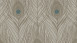 Carta da parati in vinile Assolutamente Chic Architetti Carta Carta Retro Pavone Piume Blu Marrone Grigio 716