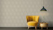 Carta da parati in vinile Absolutely Chic Architects Carta Retro Architetti Piume di pavone beige grigio metallizzato 717