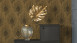 Carta da parati in vinile Absolutely Chic Architects Carta Retro Peacock Feathers Metallic Brown Brown Black 718