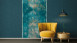 Carta da parati in vinile Absolutely Chic Architects Paper Modern Plain Blue Blue Grey Metallic 751