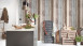Carta da parati in vinile Best of Wood'n Stone 2a edizione A.S. Création muro in legno stile country beige blu marrone 039
