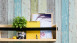 Carta da parati in vinile Best of Wood'n Stone 2a edizione A.S. Création in stile rustico in legno, parete in legno blu verde bianco 077