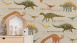 Ragazzi e ragazze 6 A.S. Création carta da parati per bambini dinosauri beige multicolore 331