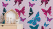 Ragazzi e ragazze 6 A.S. Création carta da parati per bambini farfalle blu blu nero viola 342